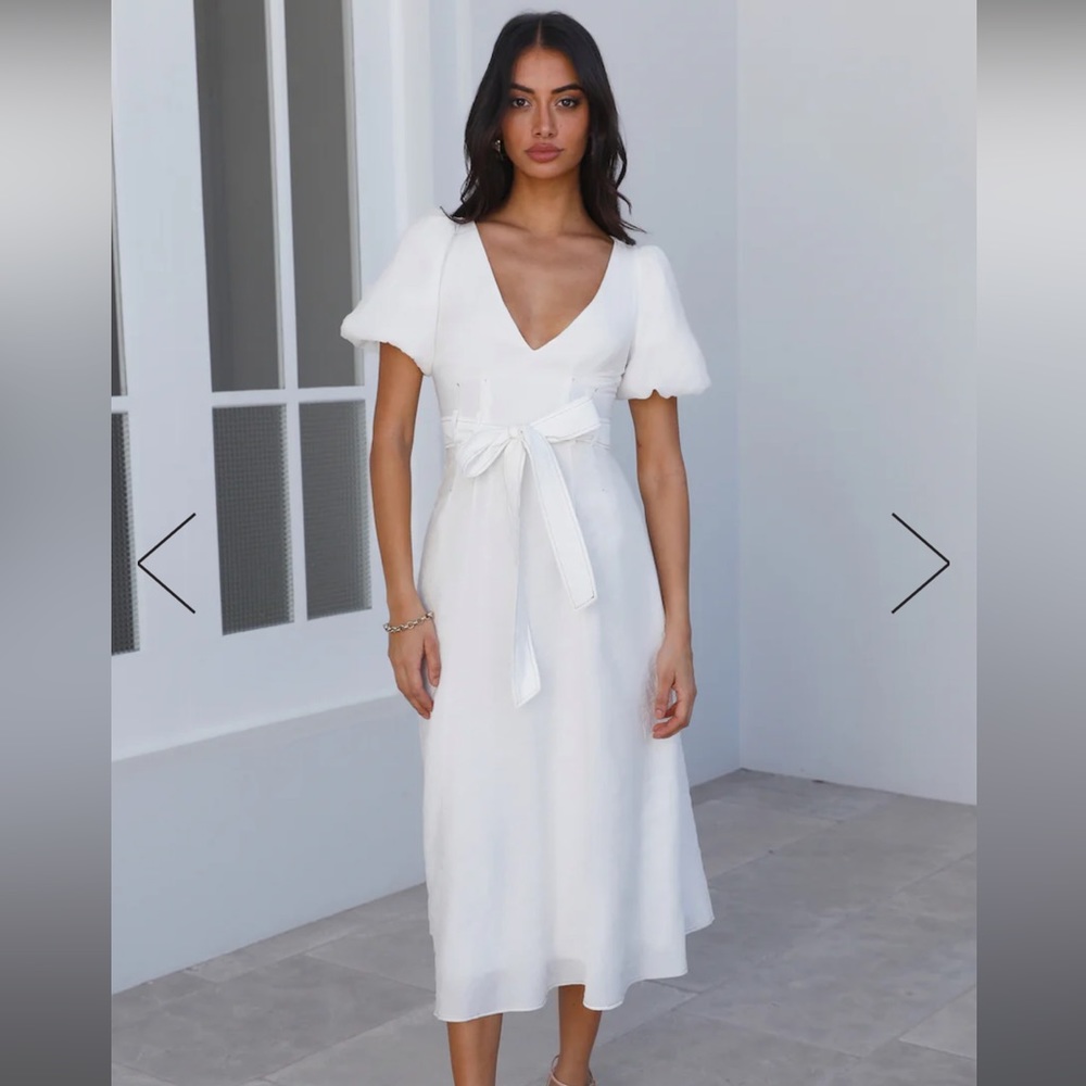 Hello Molly Not Of This World Midi Dress White — Size M, BRAND NEW, TAGS ON